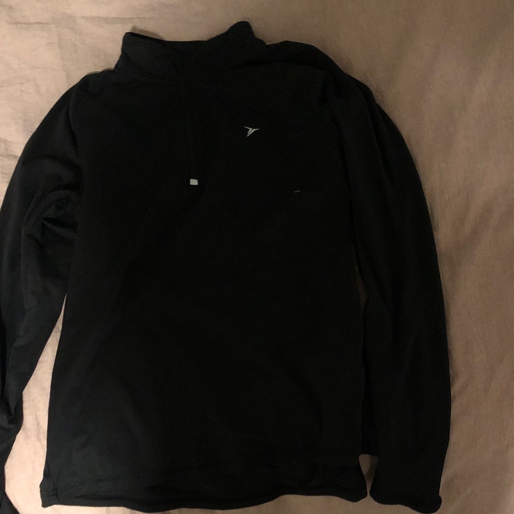 Black long sleeve quarter zip workout shirt